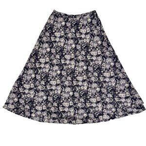 Vintage Express Marque Skirt Black Dark Floral 90s Y2K Whimsygoth Grunge‎ Medium